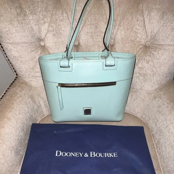 Dooney & Bourke Pale Blue Beacon Zip Tote - Picture 1 of 15
